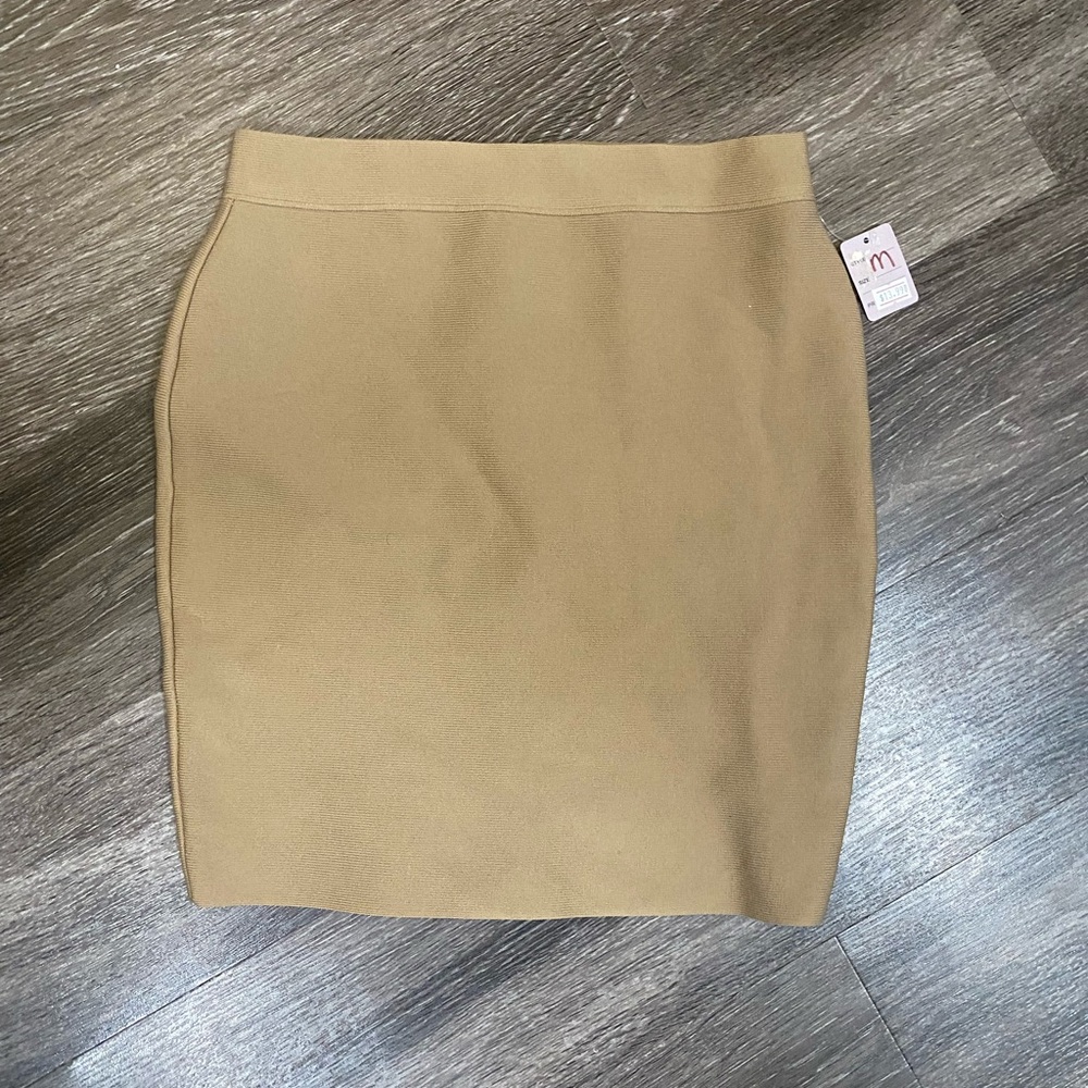 Love Tree Tan Pencil Skirt
